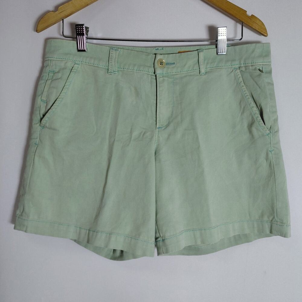 Pilcro and the Letterpress Cotton Blend Shorts Green Women See Measurements